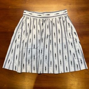 Ann Taylor Loft Off White Patterned Skirt